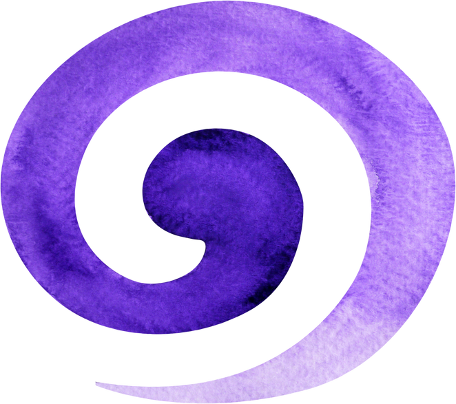 violet color symbol spiral concept in watercolor painting